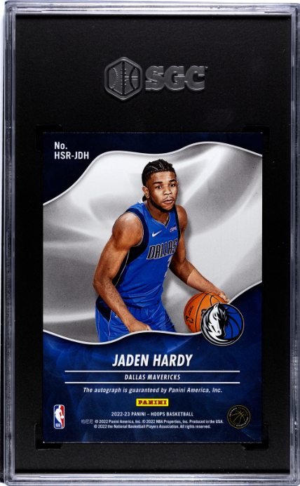 2022-23 Panini Hoops #HSR-JDH Jaden Hardy Hot RCA SGC 9.5-10 — Back