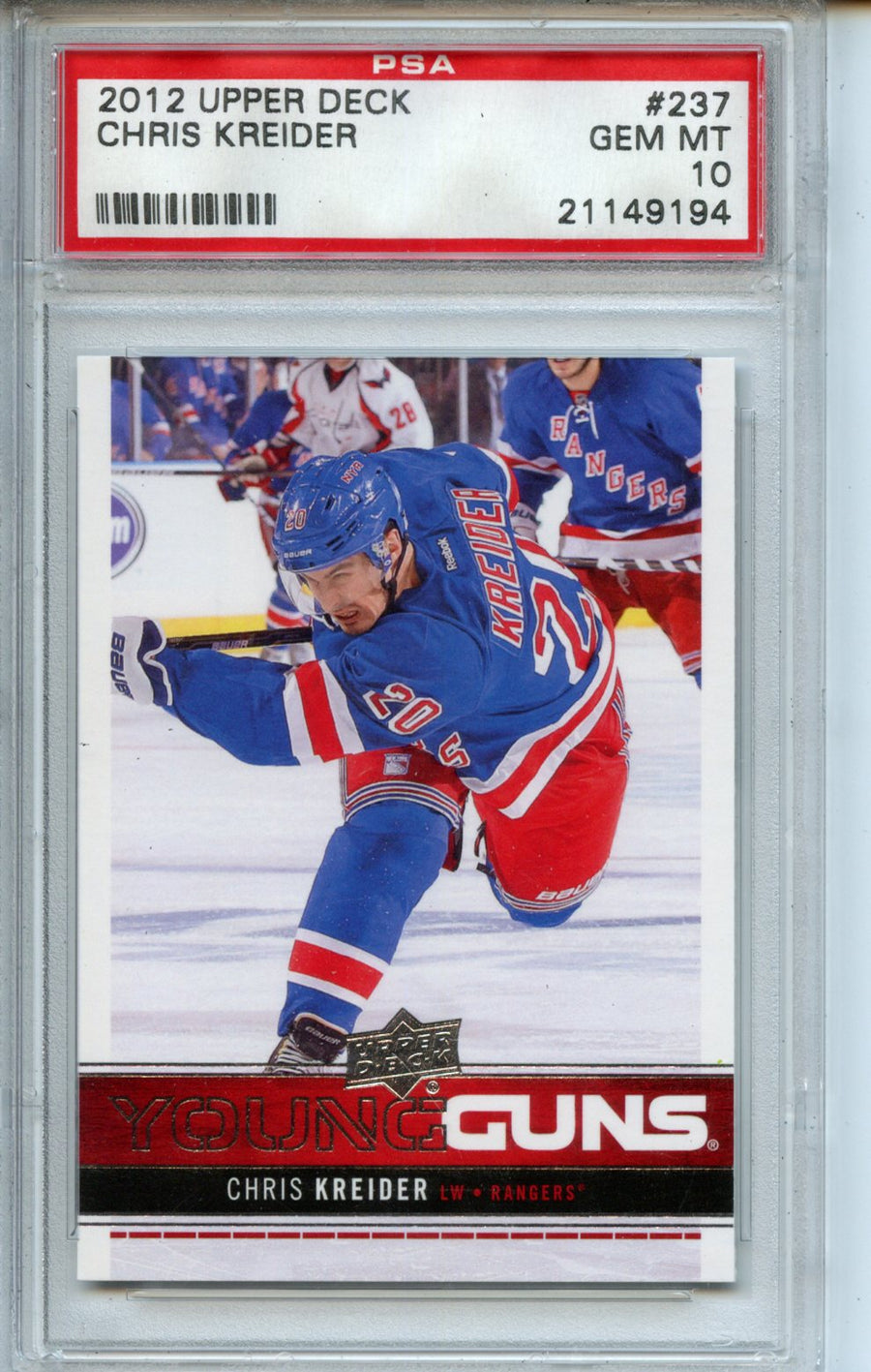 2012 Upper Deck #237 Chris Kreider PSA 10 — Front