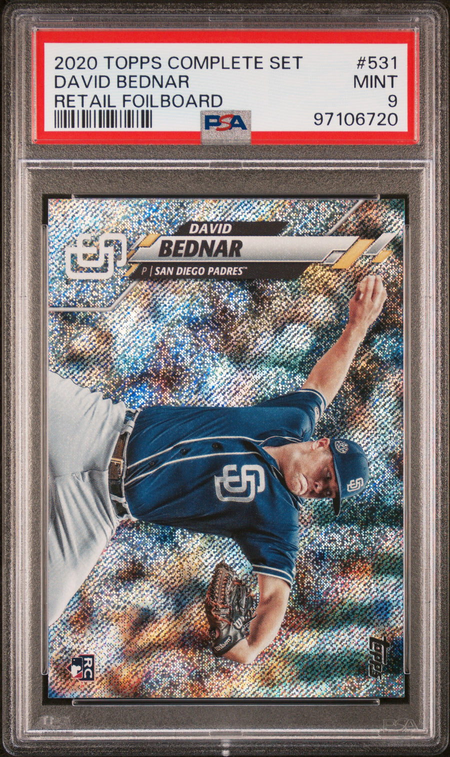 2020 Topps Complete Set #531 David Bednar Retail Foilboard RC PSA 9 — Front