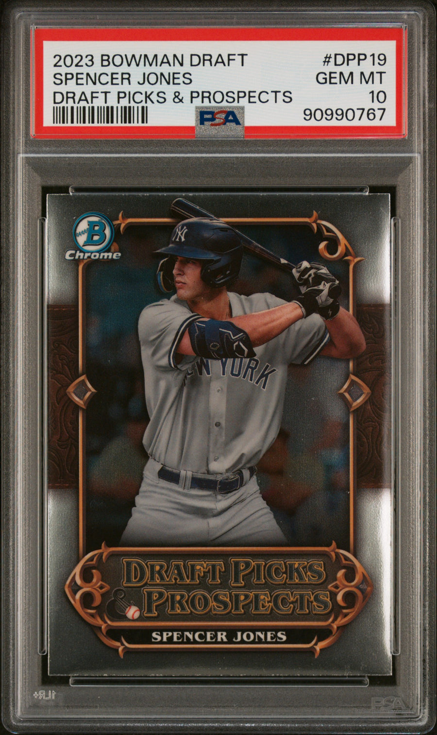 2023 Bowman Draft Draft Picks & Prospects #DPP19 Spencer Jones PSA 10 — Front