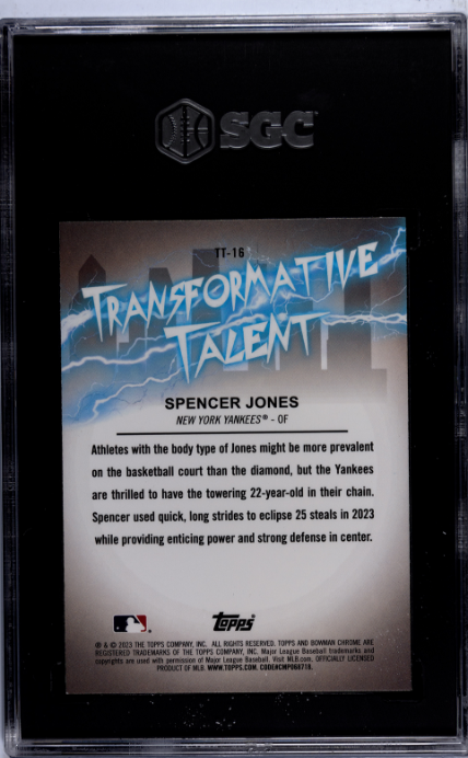 2023 Bowman Draft #TT-16 Spencer Jones Transformative Talent SGC 9 — Back