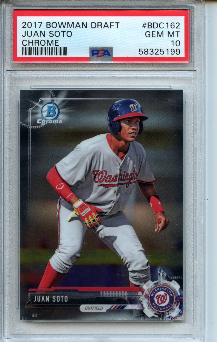 2017 Bowman Draft #BDC162 Juan Soto Chrome PSA 10 — Front