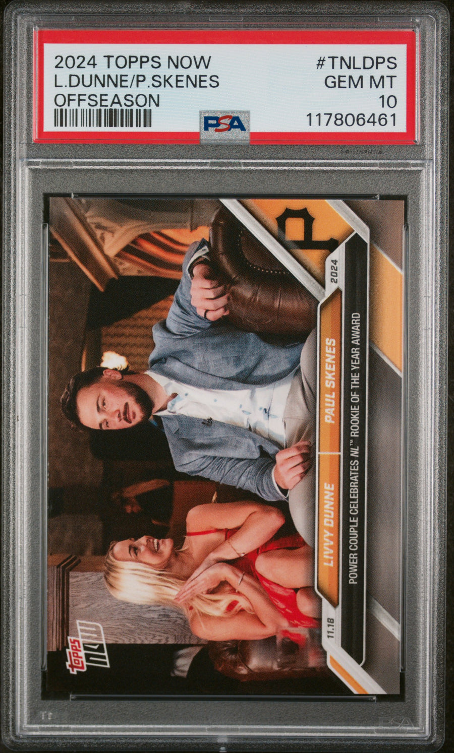 (3)2024 Topps Now Offseason #TNLDPS L.Dunne/P.Skenes PSA 10 — Front