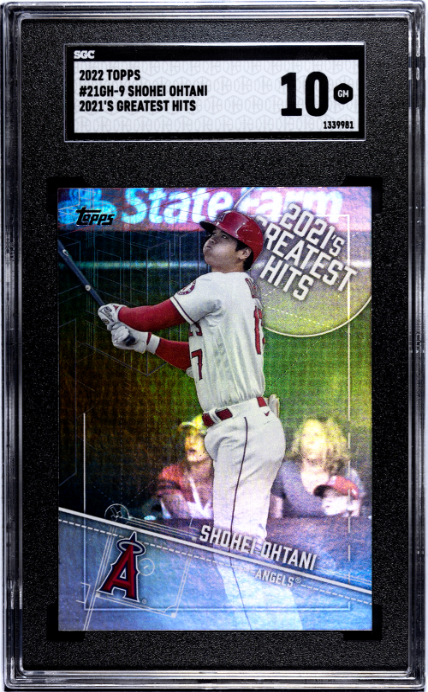2022 Topps #21GH-9 Shohei Ohtani 2021's Greatest Hits SGC 10 — Front