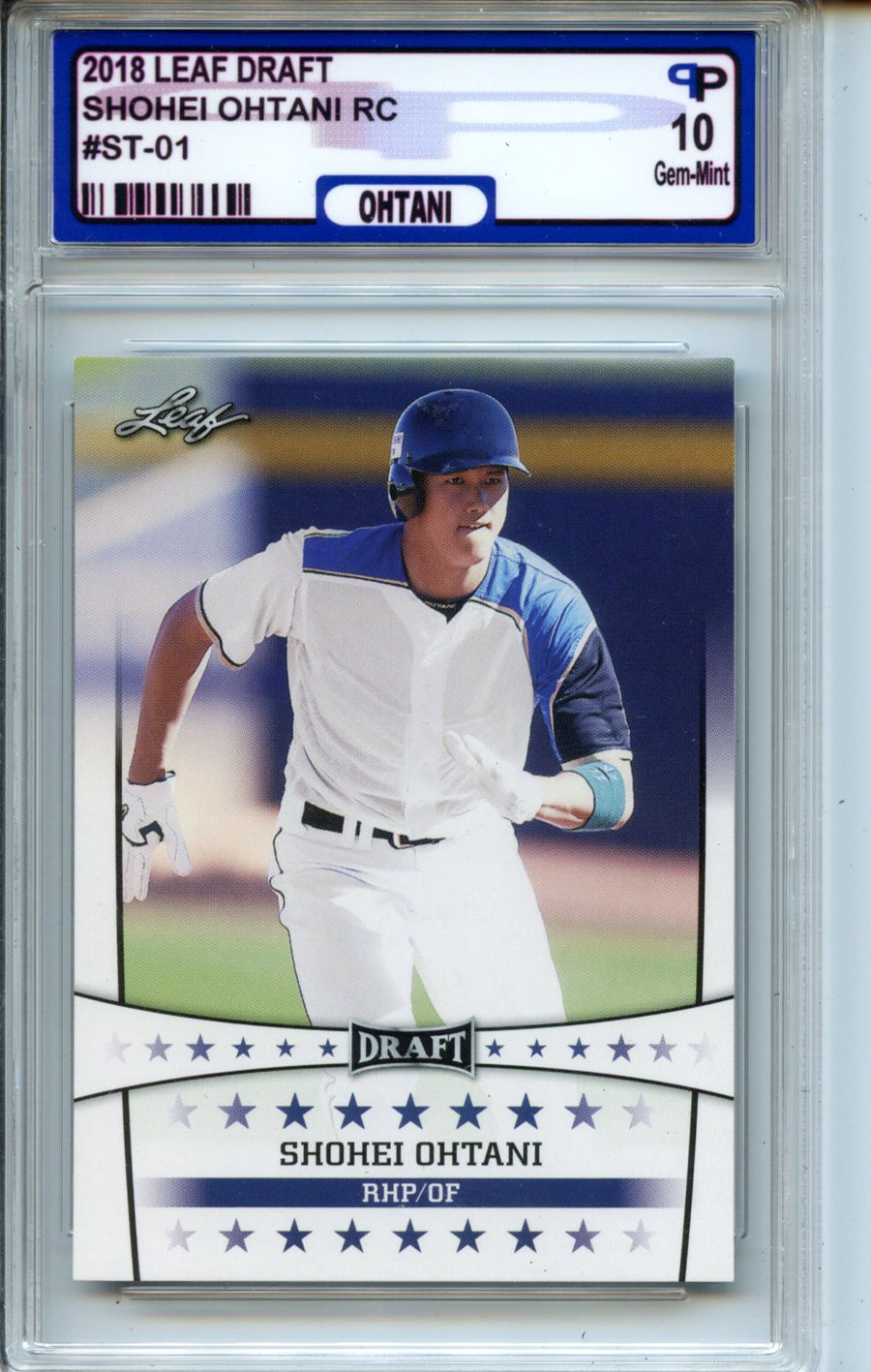 2018 Leaf Draft Year #ST-01 Shohei Ohtani RC Prish Products Grading 10 — Front