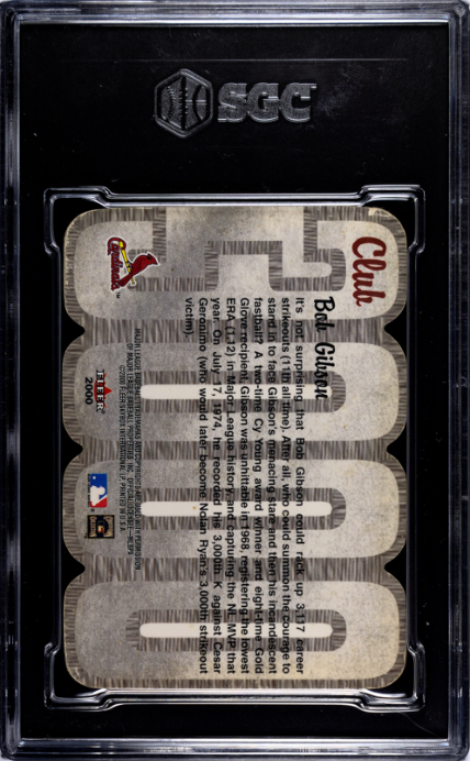 2000 Fleer Bob Gibson Club 3000 SGC 4 — Back