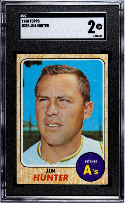 1968 Topps #385 Jim Hunter SGC 2 — Front