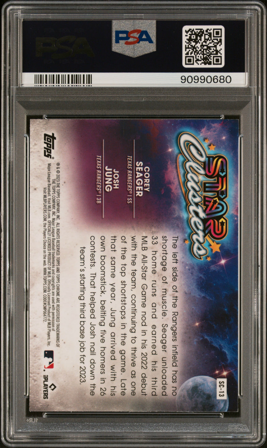 2023 Topps Cosmic Chrome Star Clusters #SC13 Seager/Jung PSA 10 — Back