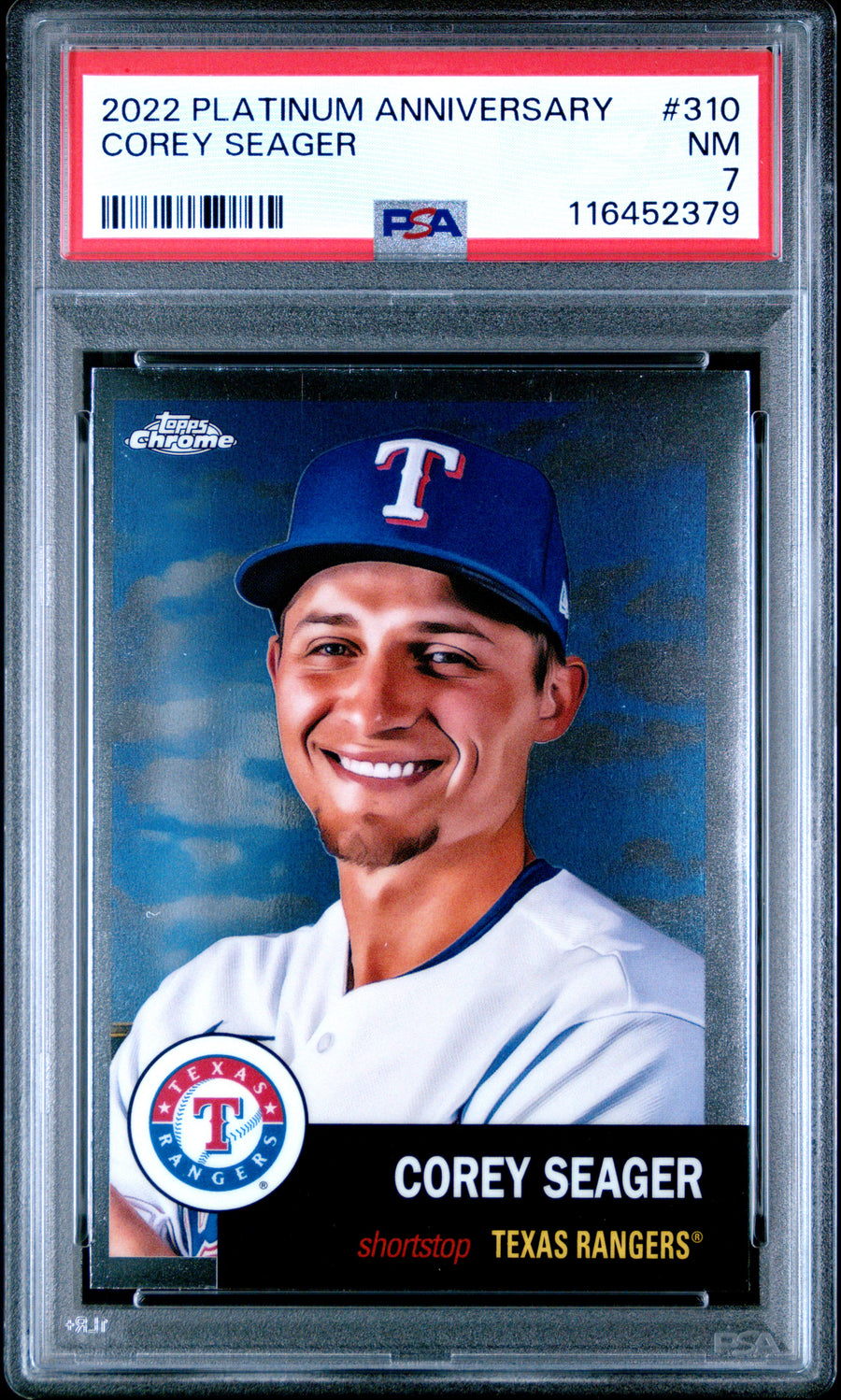 2022 Topps Chrome Platinum Anniversary #310 Corey Seager PSA 7 — Front