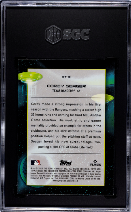 2023 Topps Cosmic Chrome #ET-19 Corey Seager ET Talent SGC 7 — Back