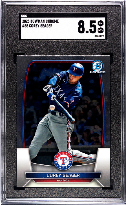 2023 Bowman Chrome #58 Corey Seager SGC 8.5 — Front