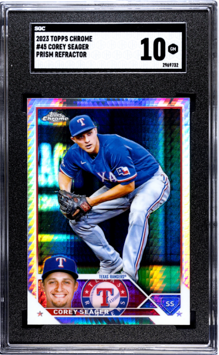2023 Topps Chrome #45 Corey Seager Prism Refractor SGC 10 — Front