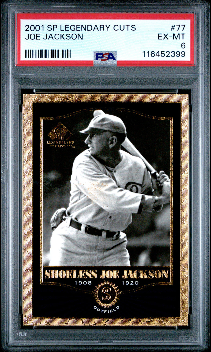 2001 Sp Legendary Cuts #77 Joe Jackson PSA 6 — Front