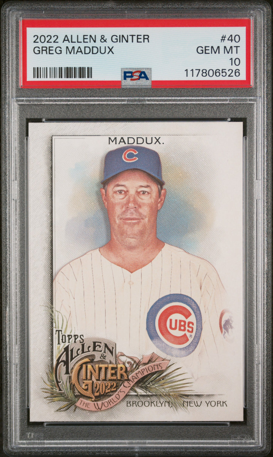 2022 Topps Allen & Ginter #40 Greg Maddux PSA 10 — Front