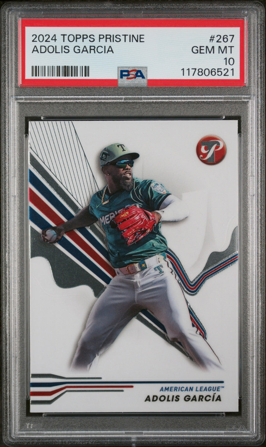 2024 Topps Pristine #267 Adolis Garcia PSA 10 — Front