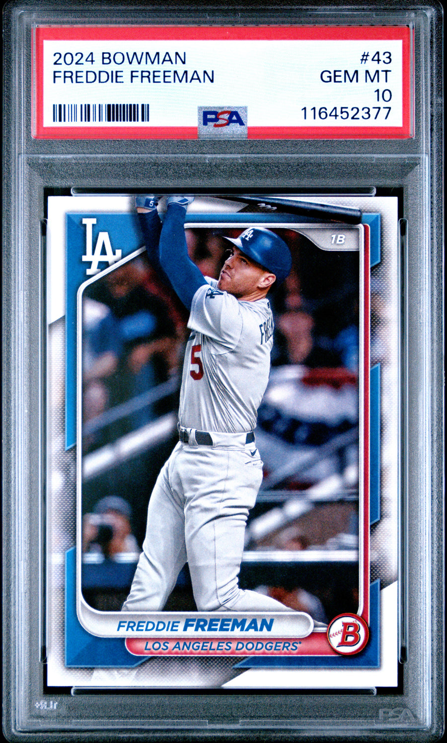 2024 Bowman #43 Freddie Freeman PSA 10 — Front