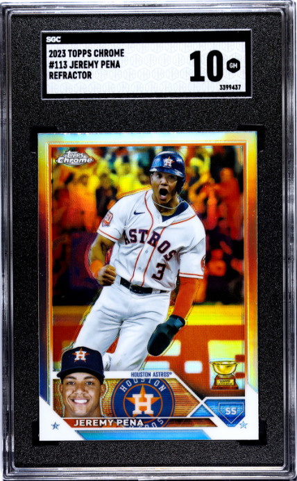 2023 Topps Chrome #113 Jeremy Pena Refractor SGC 10 — Front