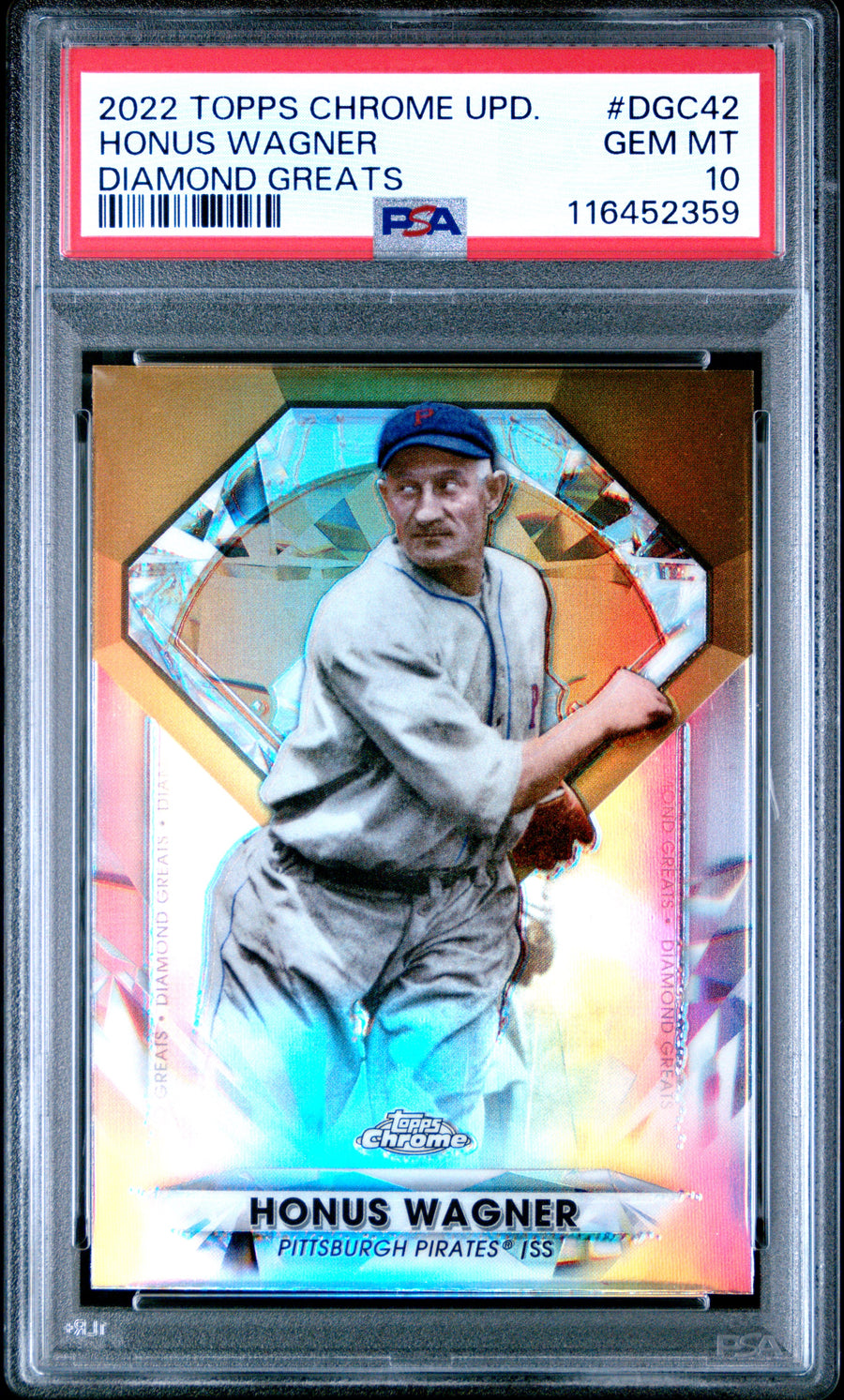 2022 Topps Chrome Update #DGC42 Honus Wagner Diamond Greats PSA 10 — Front