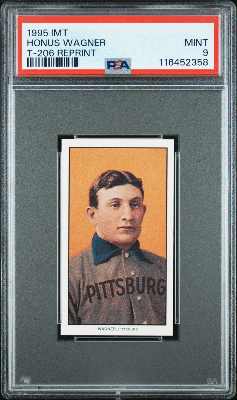 1995 IMT Honus Wagner T-206 Reprint PSA 9 — Front