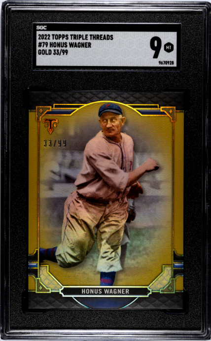 2022 Topps Triple Threads #79 Honus Wagner Gold SGC 9 — Front