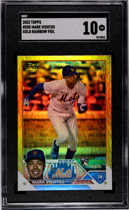 2023 Topps #550 Mark Vientos Gold Rainbow Foil RC SGC 10 — Front
