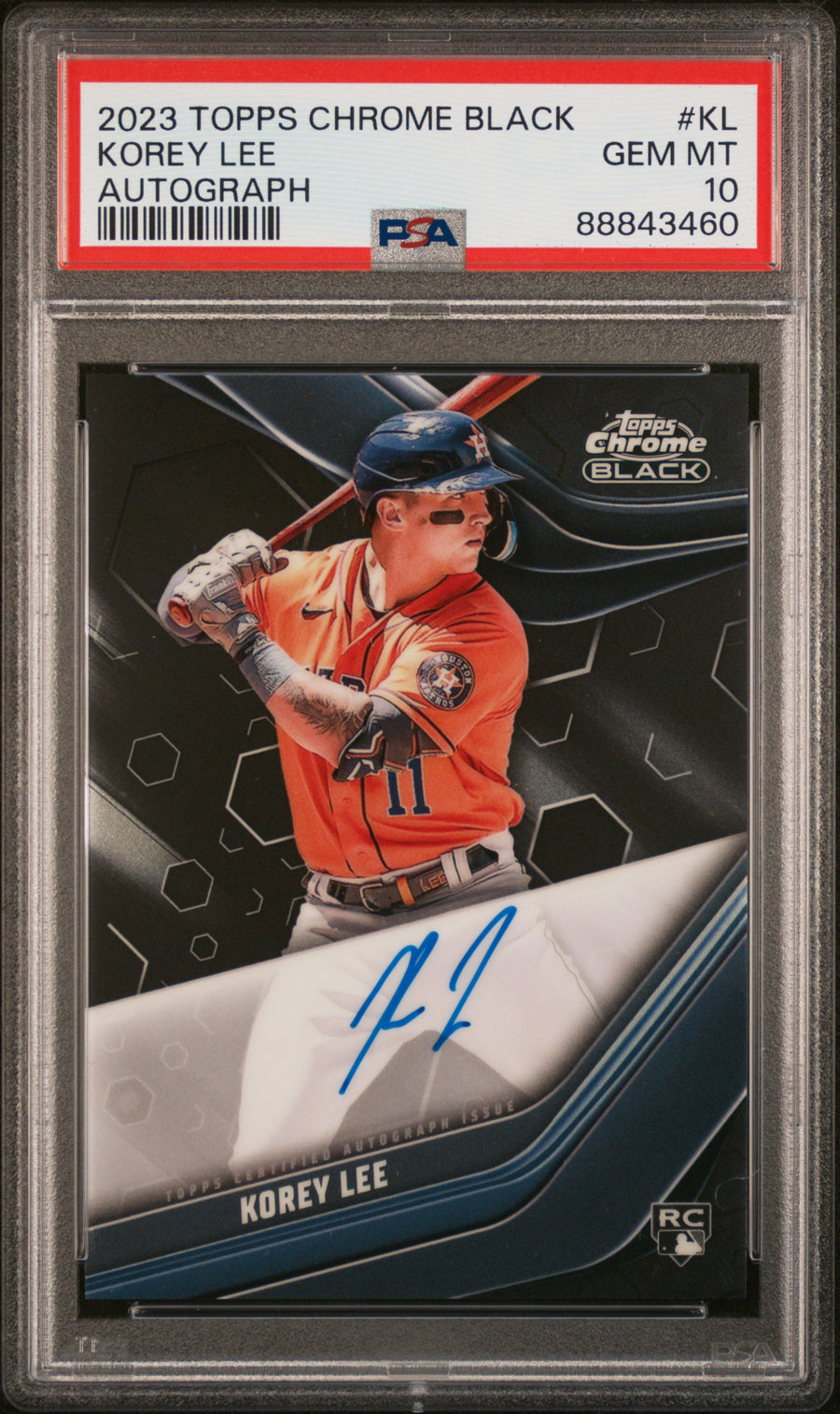 2023 Topps Chrome Black Autographs #KL Korey Lee RC PSA 10 — Front