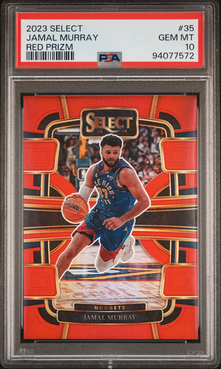 2023 Panini Select #35 Jamal Murray 049/199 Red Prizm PSA 10 — Front