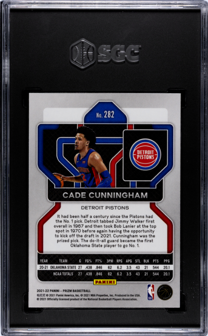 2021-22 Panini Prizm #282 Cade Cunningham RC SGC 5 — Back