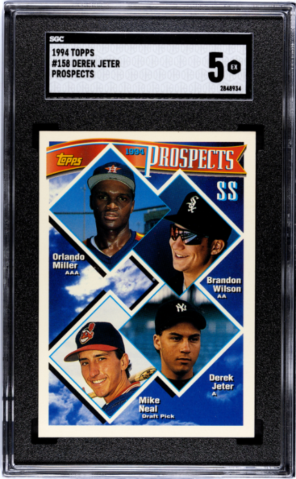 1994 Topps #158 Derek Jeter Prospects SGC 5 — Front