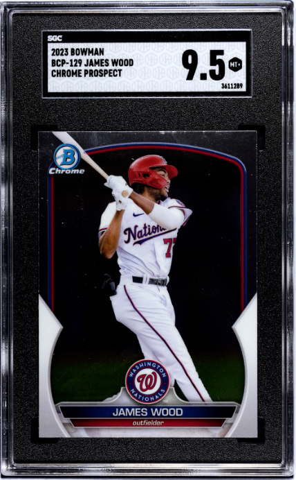 2023 Bowman Chrome Prospect #BCP-129 James Wood SGC 9.5 — Front