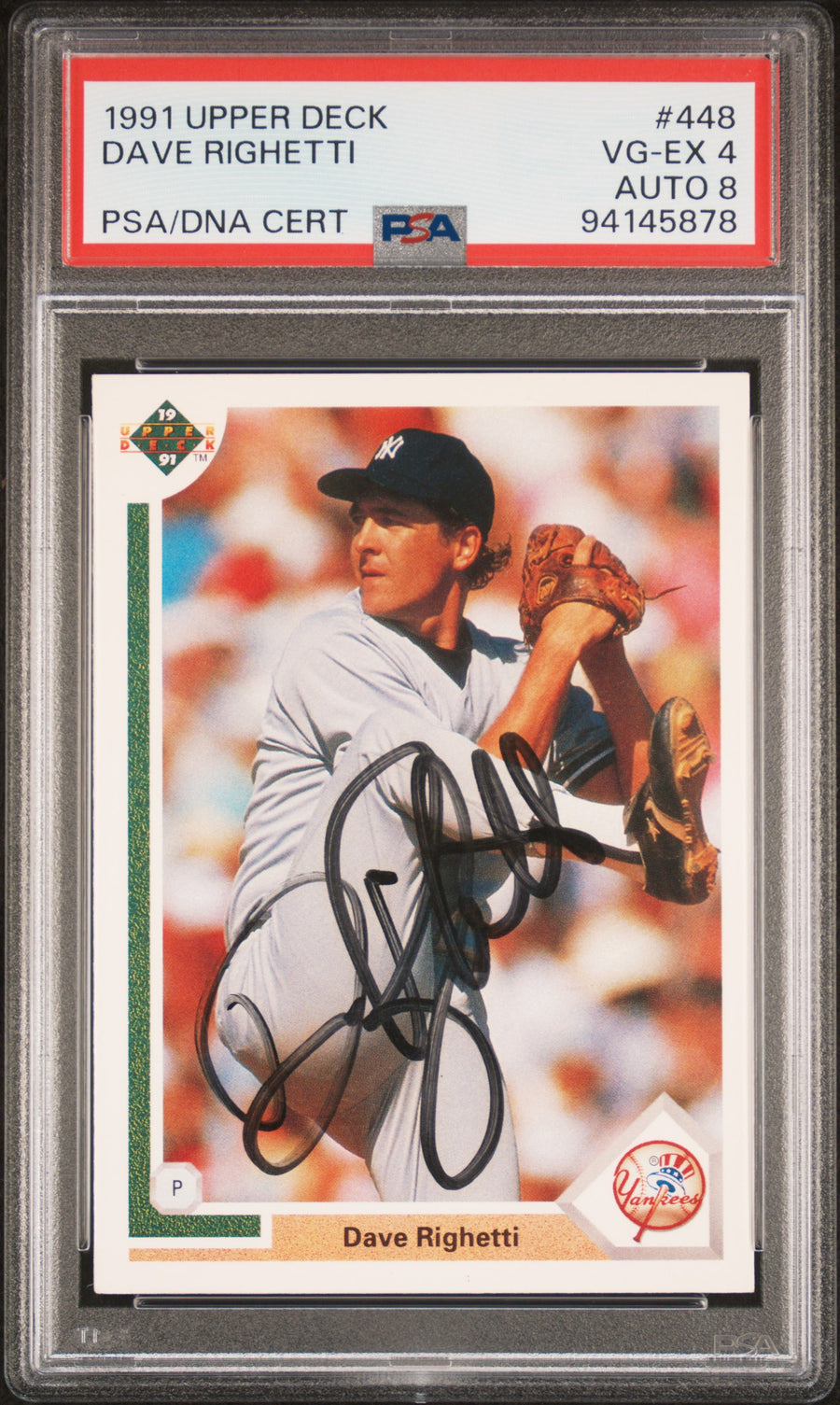 1991 Upper Deck #448 Dave Righetti PSA 4-8 — Front