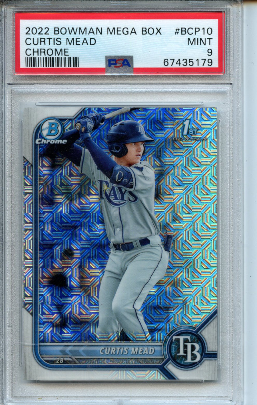 2022 Bowman Mega Box Chrome #10 Curtis Mead Chrome PSA 9 — Front