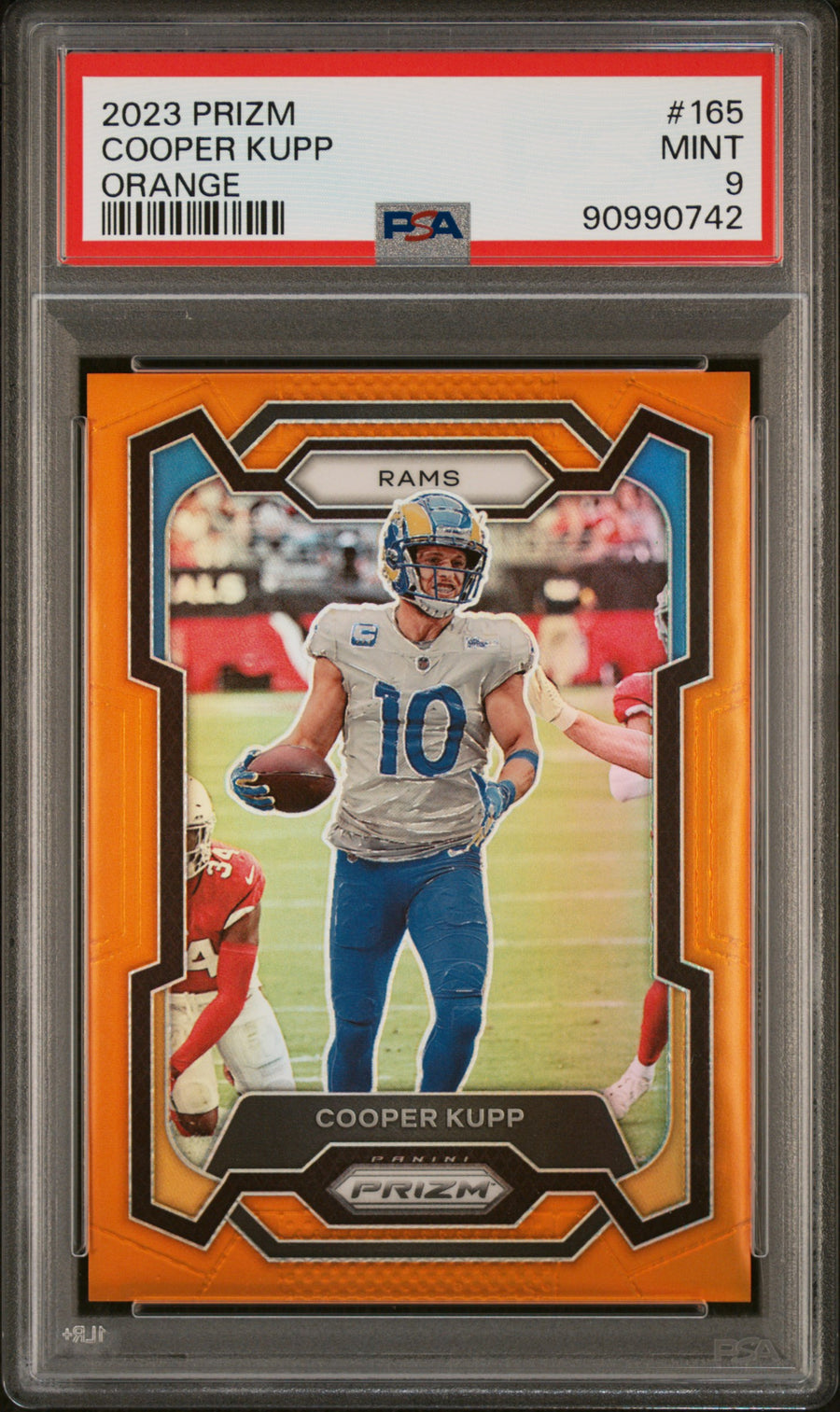 2023 Panini Prizm #165 Cooper Kupp Orange 197/249 PSA 9 — Front