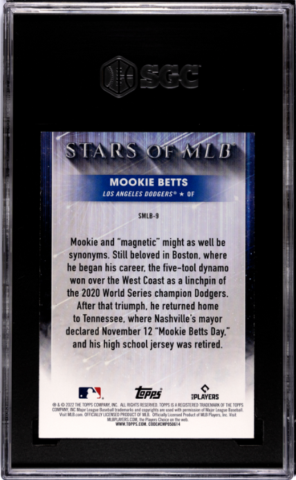 2022 Topps #SMLB-9 Mookie Betts Stars Of MLB SGC 5 — Back
