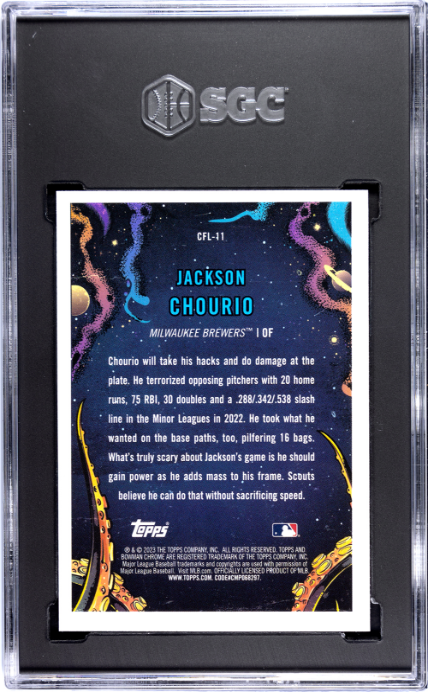 2023 Bowman Chrome #CFL-11 Jackson Chourio It Came To The League SGC 9.5 — Back