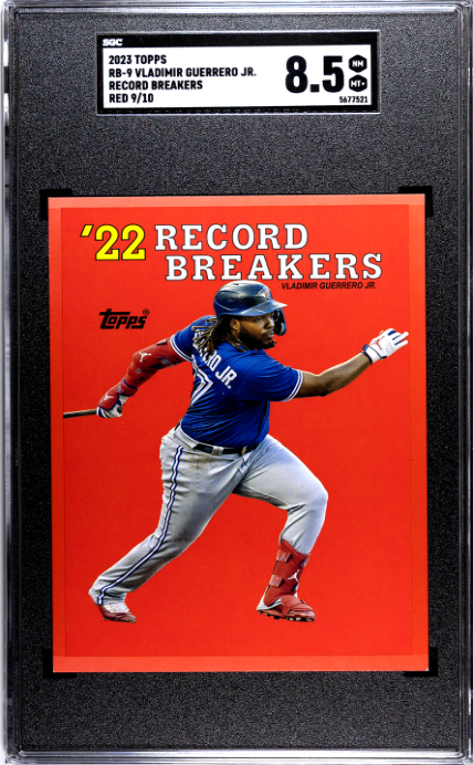 2023 Topps Record Breakers #RB-9 Vladimir Guerrero Jr. 9/10 Red SGC 8.5 — Front