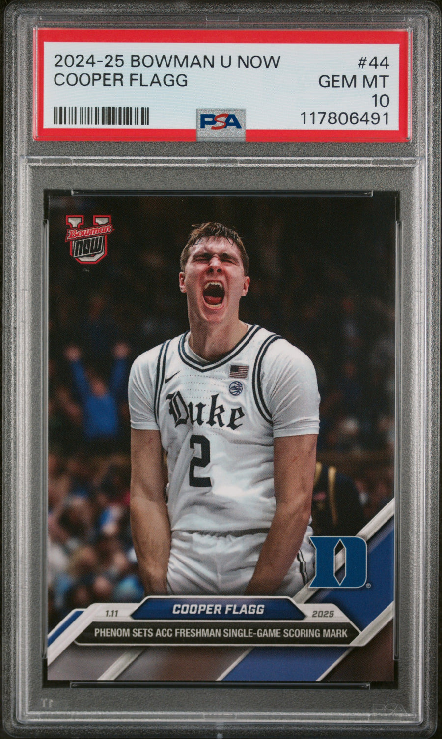 2024-25 Bowman U Now #44 Cooper Flagg PSA 10 — Front