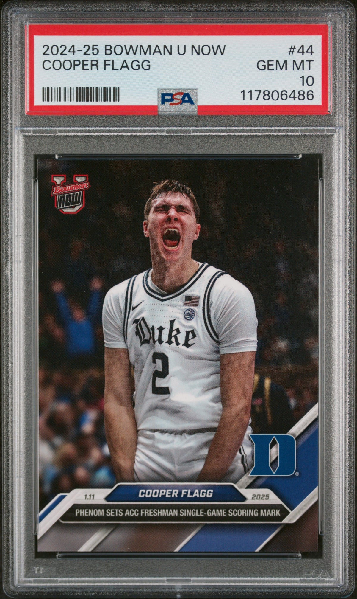 (4)2024-25 Bowman U Now #44 Cooper Flagg PSA 10