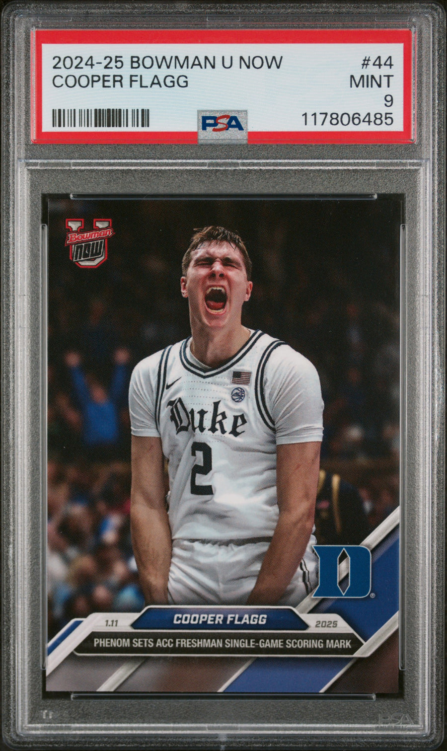 2024-25 Bowman U Now #44 Cooper Flagg PSA 9 — Front