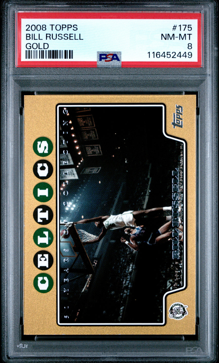 2008 Topps #175 Bill Russell 0201/2008 Gold PSA 8 — Front