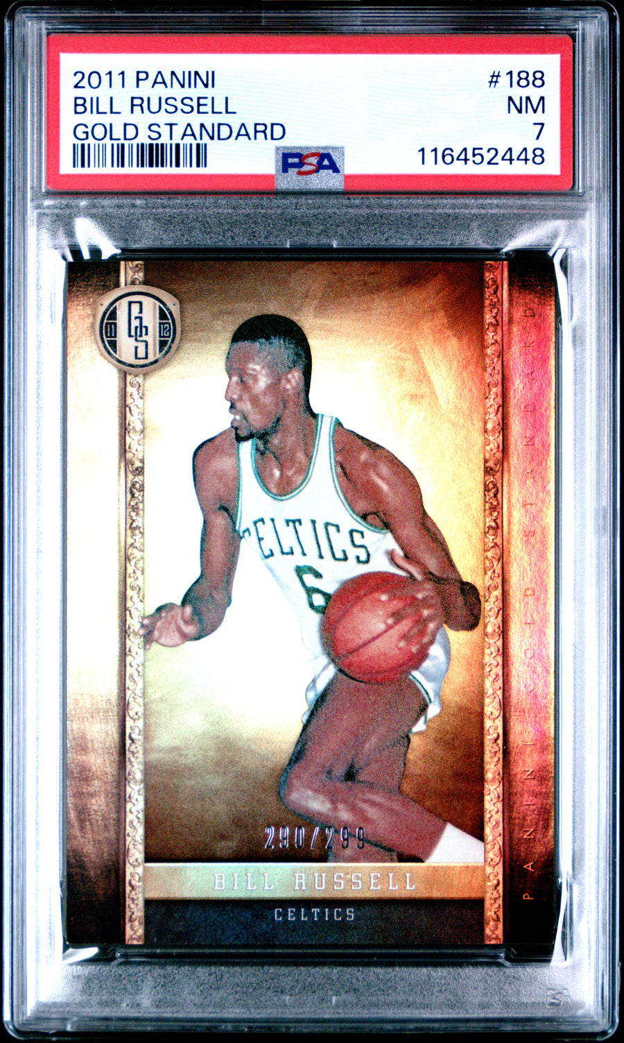 2011 Panini Gold Standard #188 Bill Russell 290/299 Gold Standard PSA 7 — Front