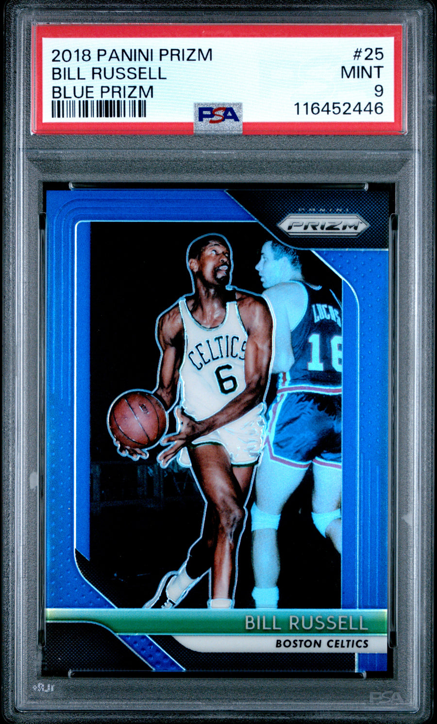 2018 Panini Prizm #25 Bill Russell 167/199 Blue Prizm PSA 9 — Front