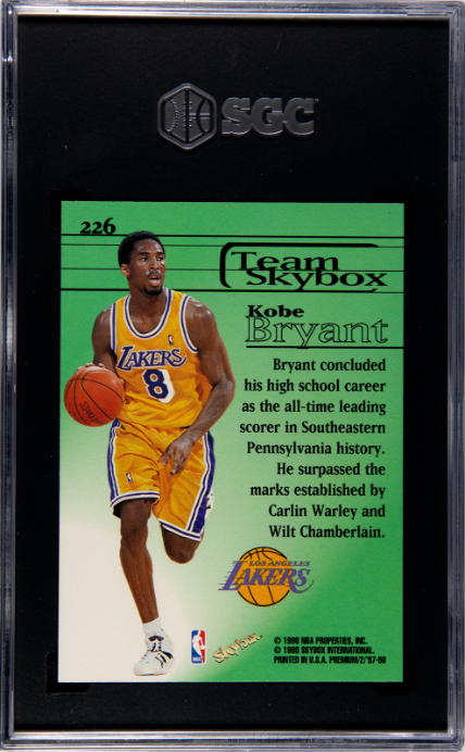 1997-98 Skybox Premium #226 Kobe Bryant Team Skybox SGC 9 — Back