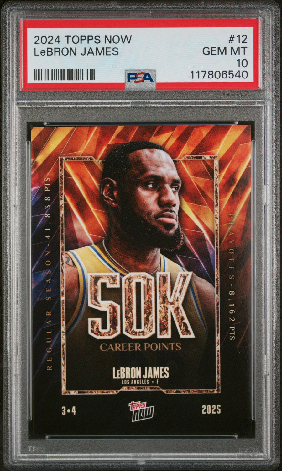 2024 Topps Now #12 Lebron James PSA 10 — Front