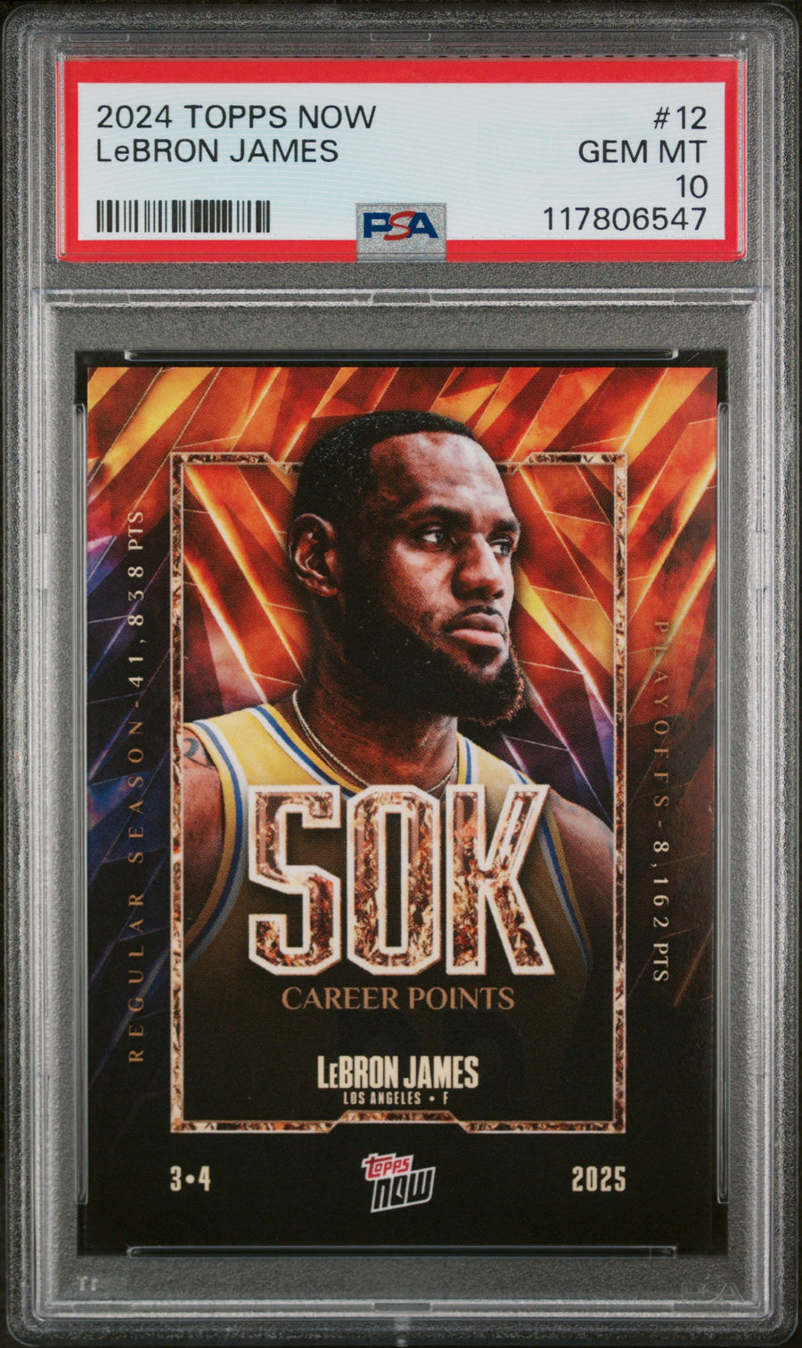 (3)2024 Topps Now #12 Lebron James PSA 10 — Front