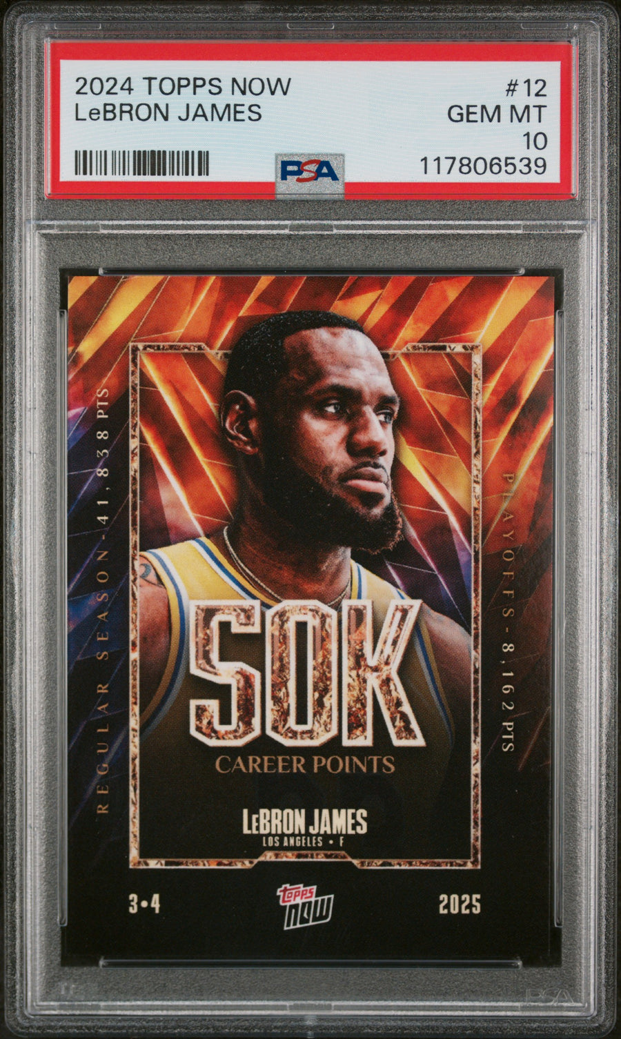 (4)2024 Topps Now #12 Lebron James PSA 10 — Front