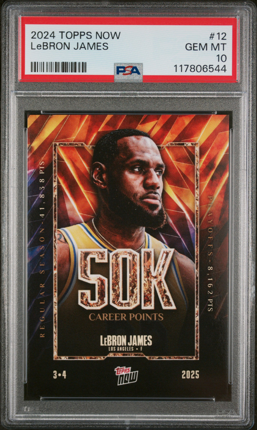 (5)2024 Topps Now #12 Lebron James PSA 10 — Front