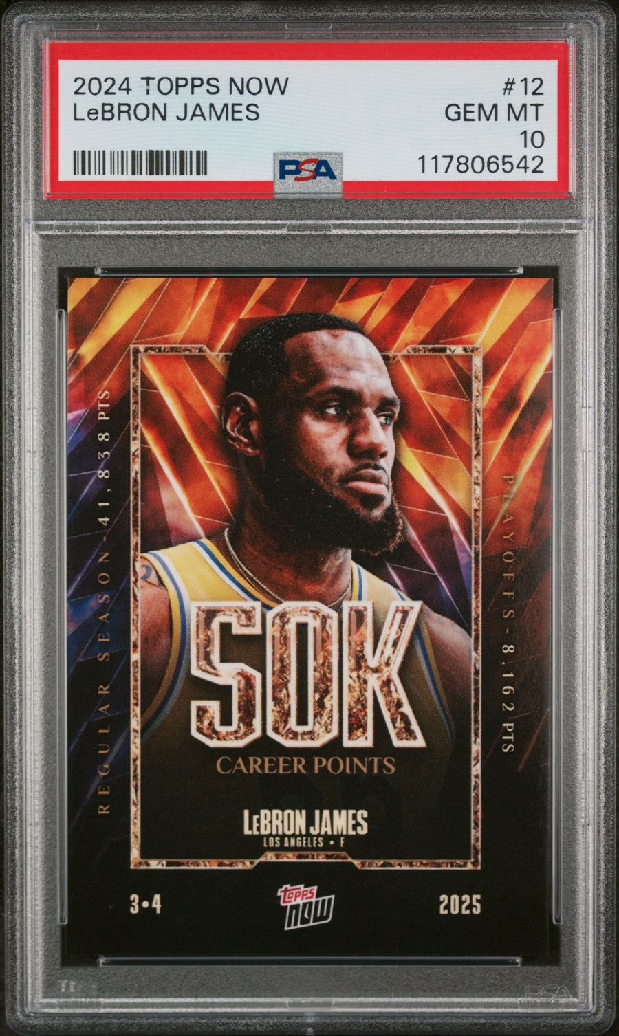 (6)2024 Topps Now #12 Lebron James PSA 10 — Front