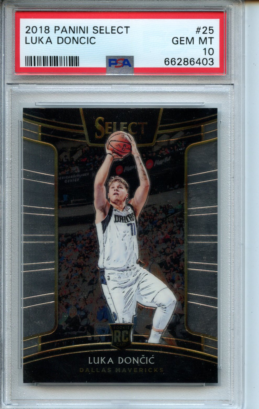 2018 Panini Select #25 Luka Doncic RC PSA 10 — Front