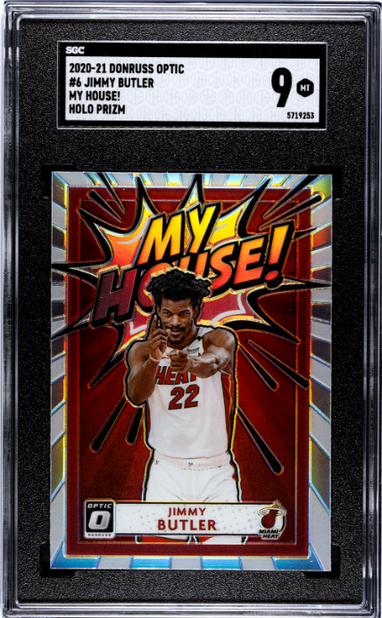 2020-21 Donruss Optic #6 Jimmy Butler My House! Holo Prizm SGC 9 — Front